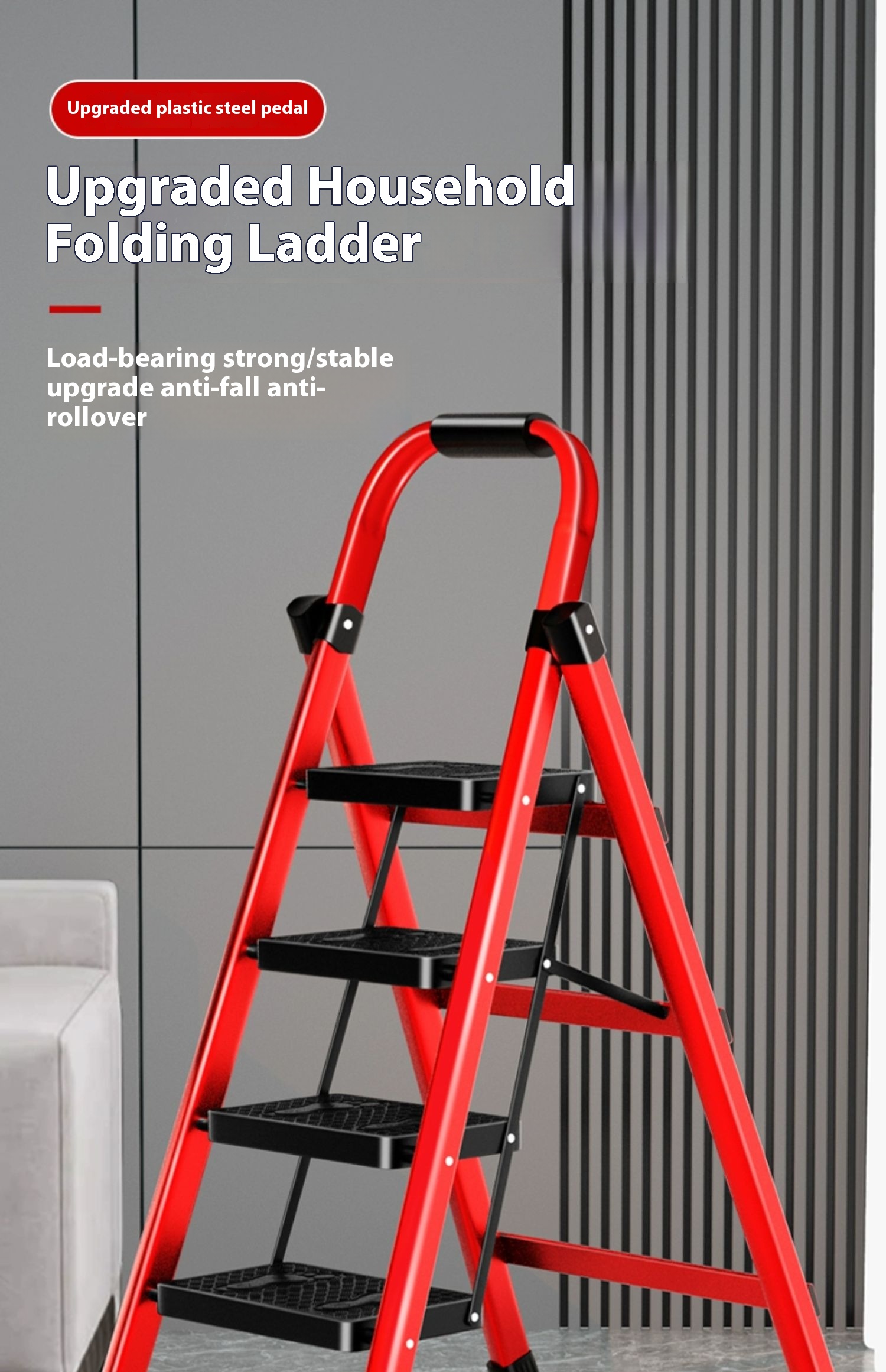 SG🔥Ladder Foldable Step Ladder Thickened Non-slip Wide Pedal Household ...