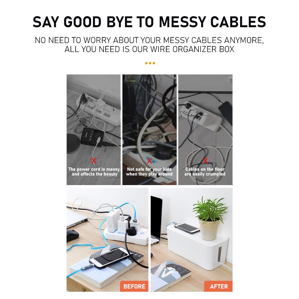🇸🇬Lucky Home🔥Cable Management Box/Cable Organizer Box/Cable Storage Box ...