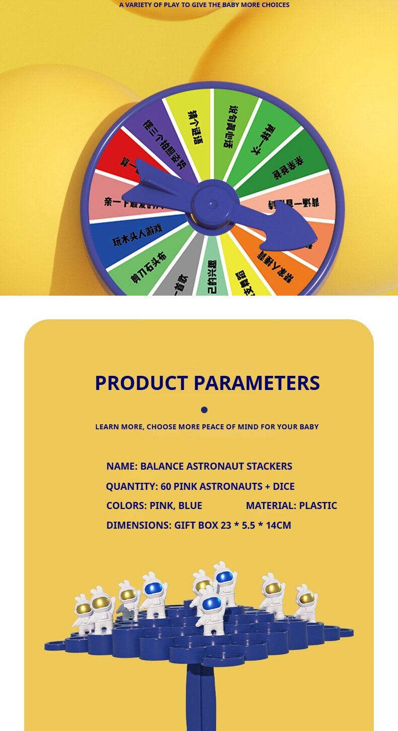 🌈Local Ship🌈Balance Spaceman Board Game Toy Desktop Stacking Tower Game ...