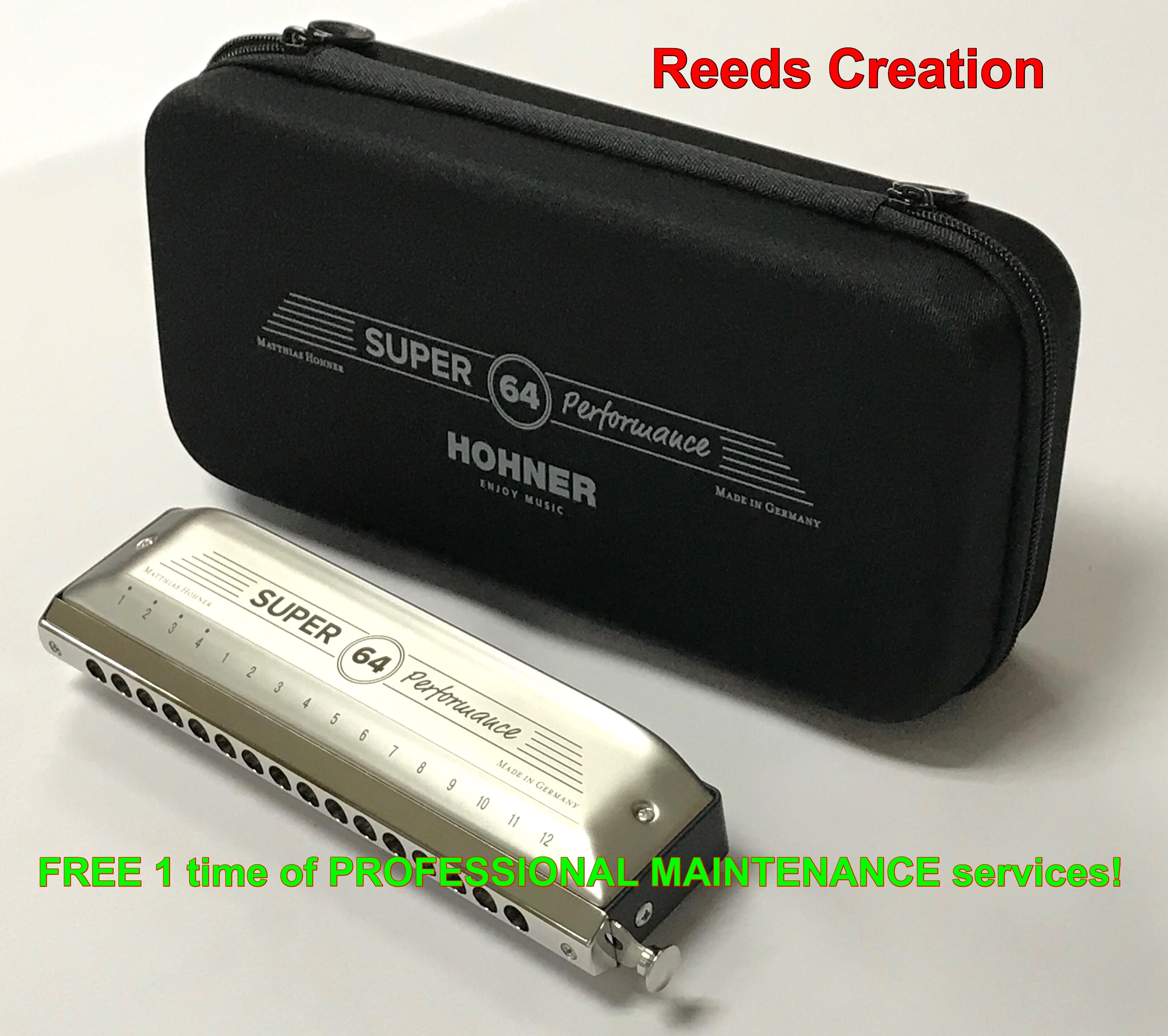 Hohner Harmonica PERFORMANCE SERIES SUPER 64 C Key. Made in Germany ...