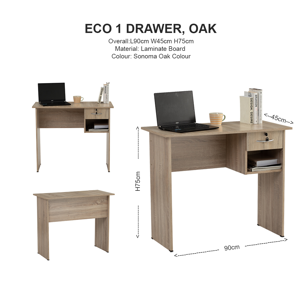 [SG STOCK] Study Table and Desk for Home | Cabinet Table with Drawers ...