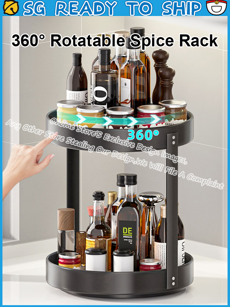 Kitchen Organiser Spice Rack Condiments Organizer Sauce Rack Lazy Susan ...
