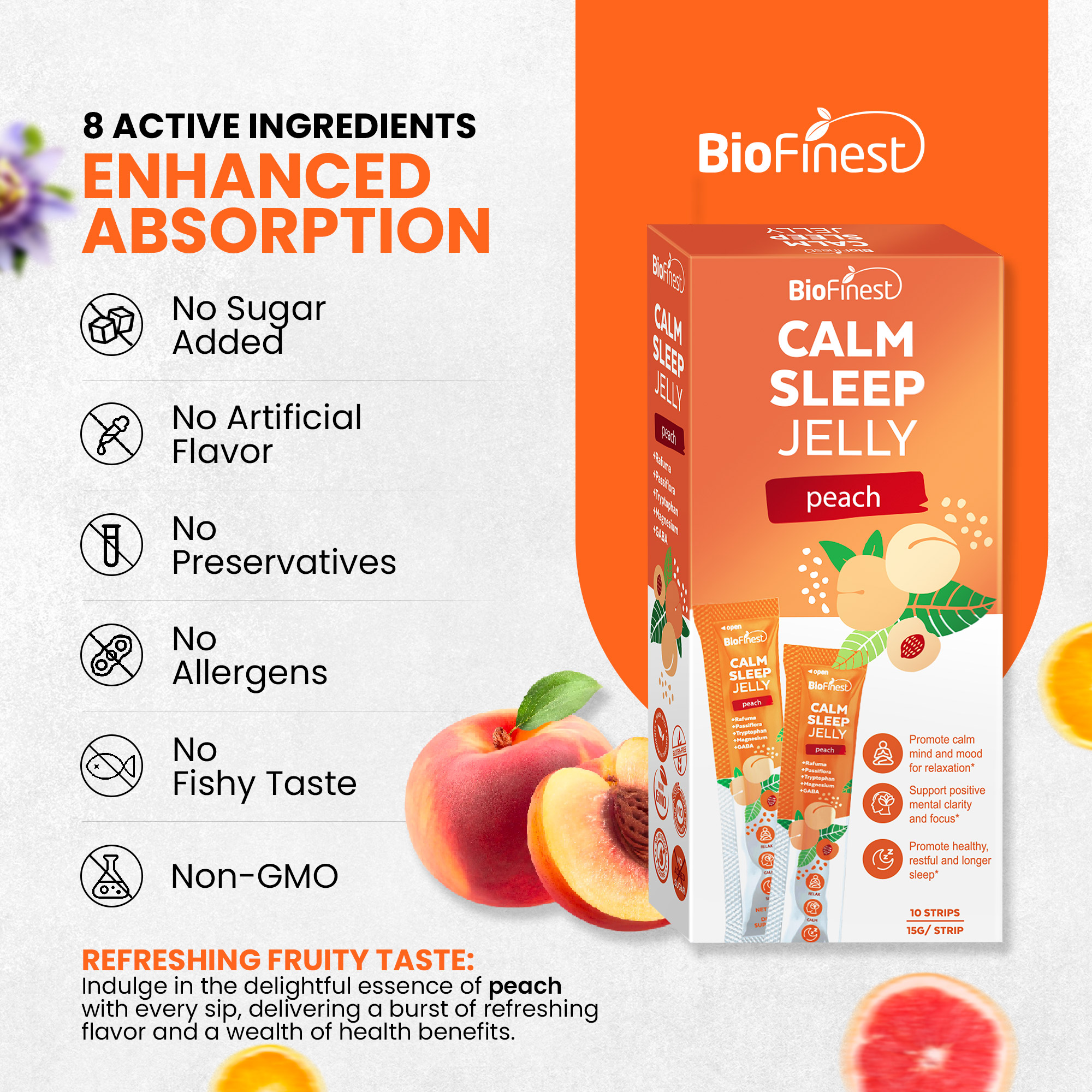 Biofinest Calm Sleep Jelly Supplement - GABA Tryptophan Glycine Calm ...