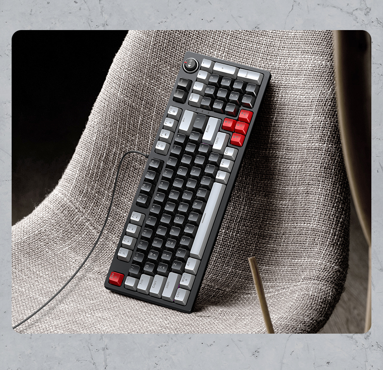 T-Wolf T50 Wired Mechanical Gaming Keyboard With Knob Design 97 Keys ...