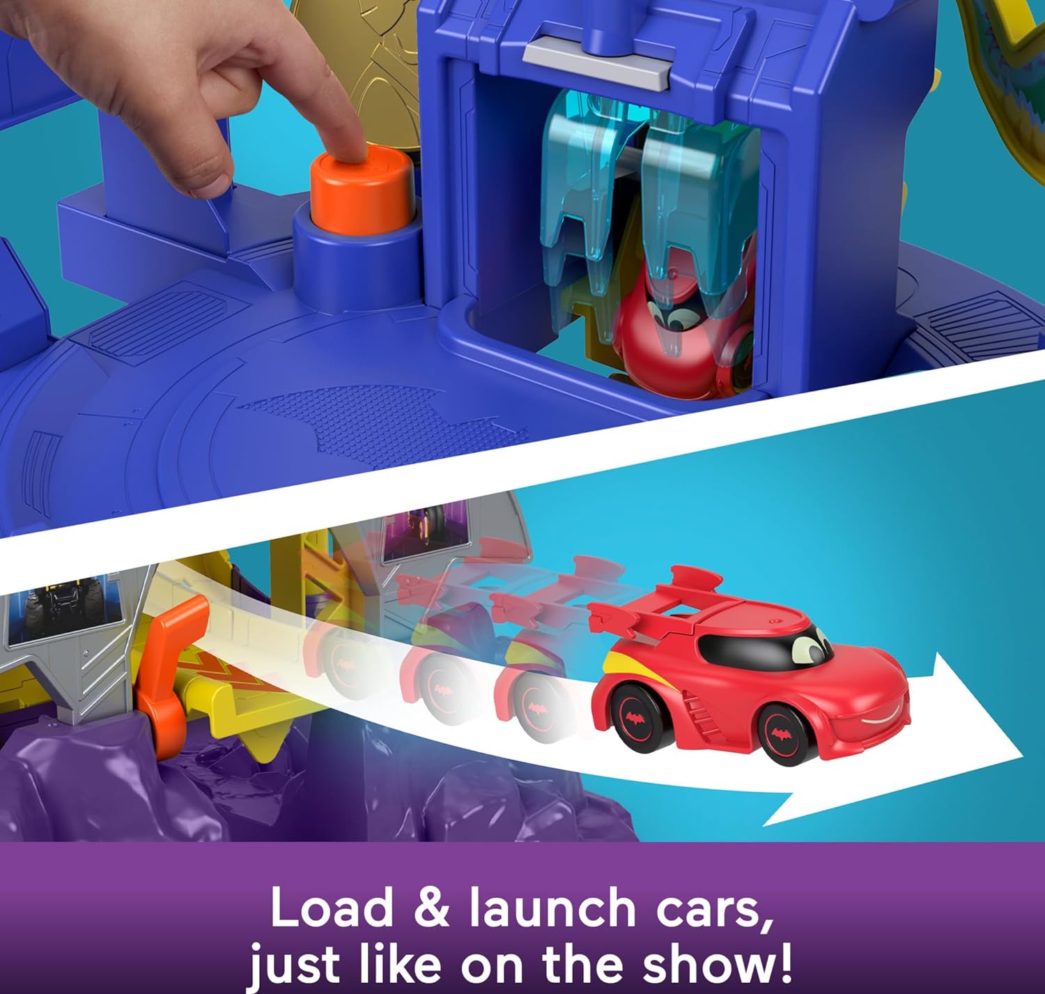 Fisher Price DC Batwheels Batman Toy Car Race Track Playset Launch Race ...