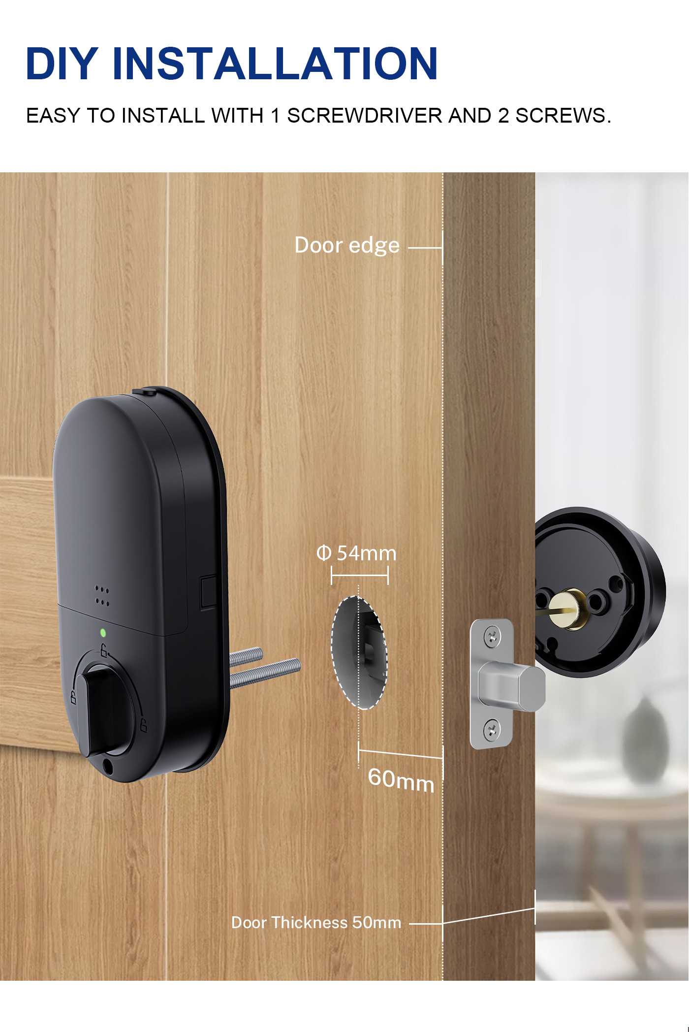 MEGA Smart Lock Fully Automatic Locking with Door Sensor, Digital Door ...