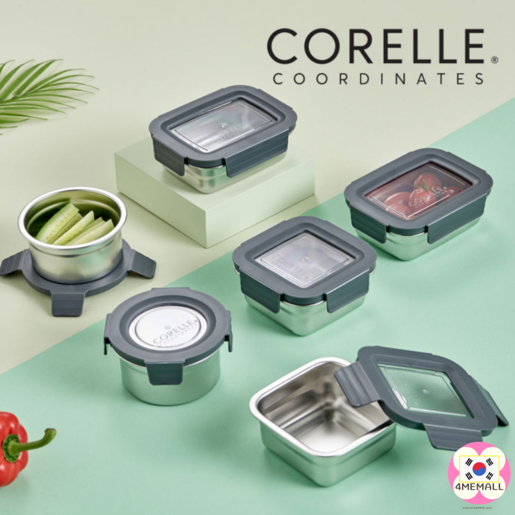 CORELLE Coordinates Stainless Steel Airtight Container Food Storage ...