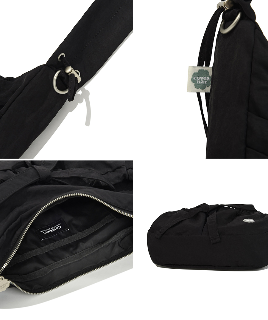 ショルダーバッグ・ポシェット COVERNAT Cloverheart Shirring Medium Nylon Hobo Bag 5JH471 Covernat] Clover Heart Shirring Medium Nylon Hobo Shoulder