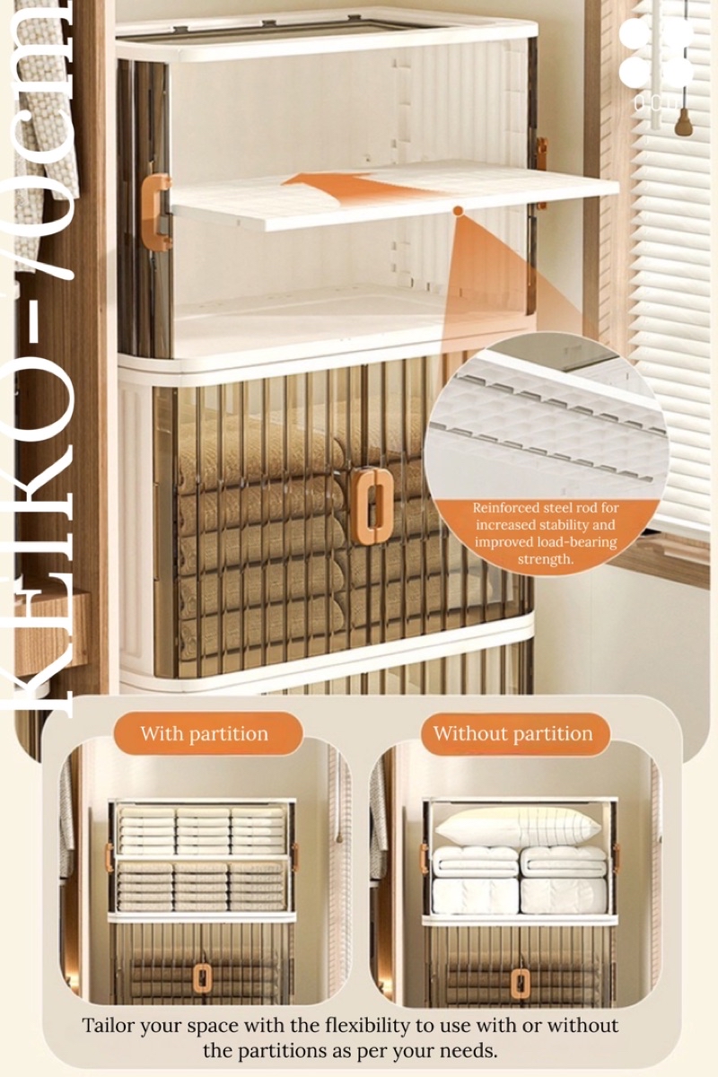 [SG LOCAL STOCK] 70 cm KEIKO 70cm Foldable Storage Box with partition ...
