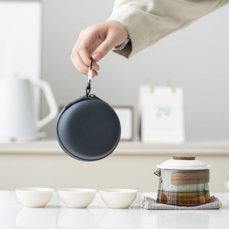 🇸🇬 [In Stock]Portable Tea Set Teapot Stackable Teapot Set Travel Teapot ...
