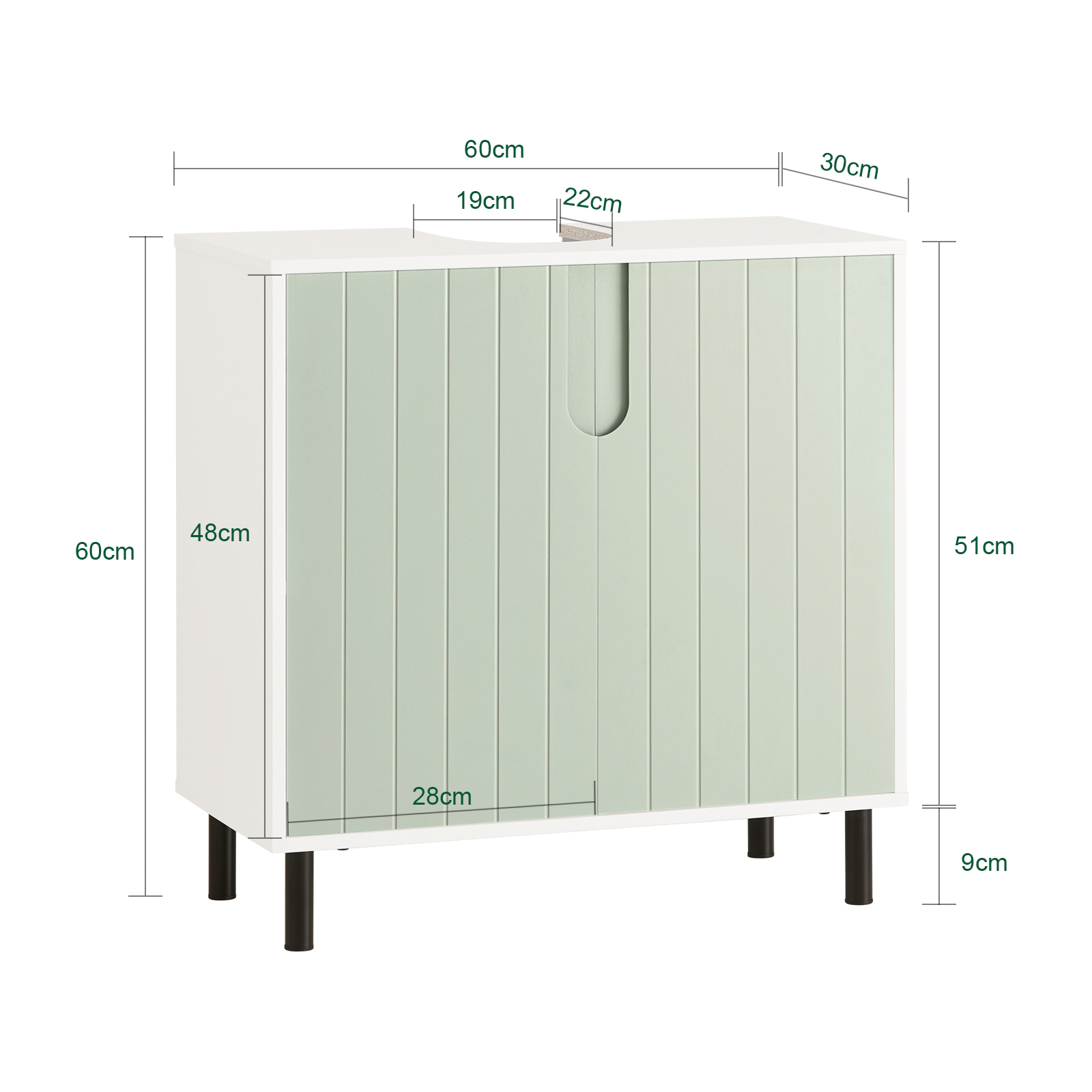 (SG STOCK)SoBuy BZR139-GR Basin Cabinet, Under Sink Bathroom Storage ...