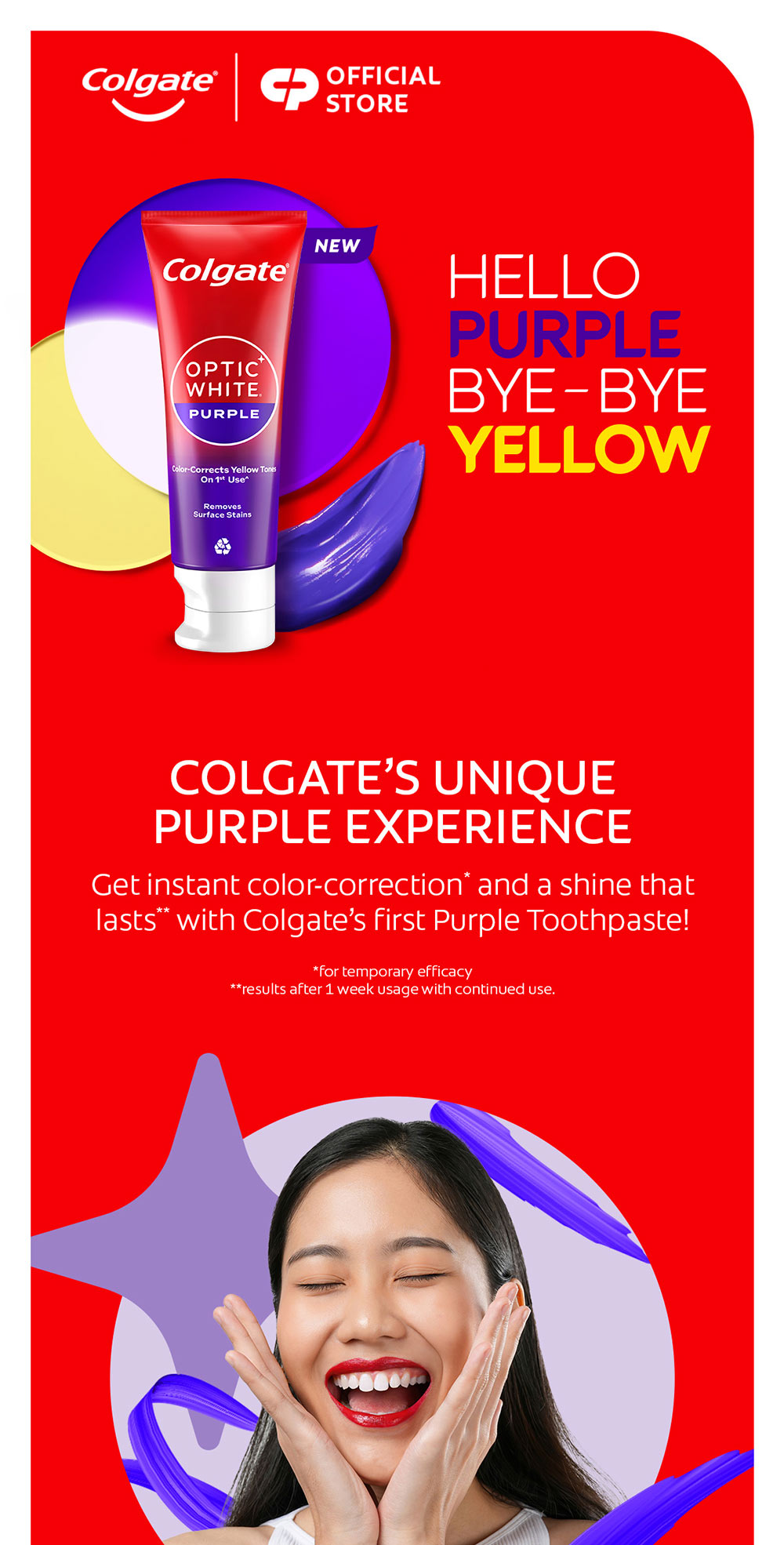 Colgate Optic White Purple Whitening Toothpaste 100g [Bundle of 3 ...