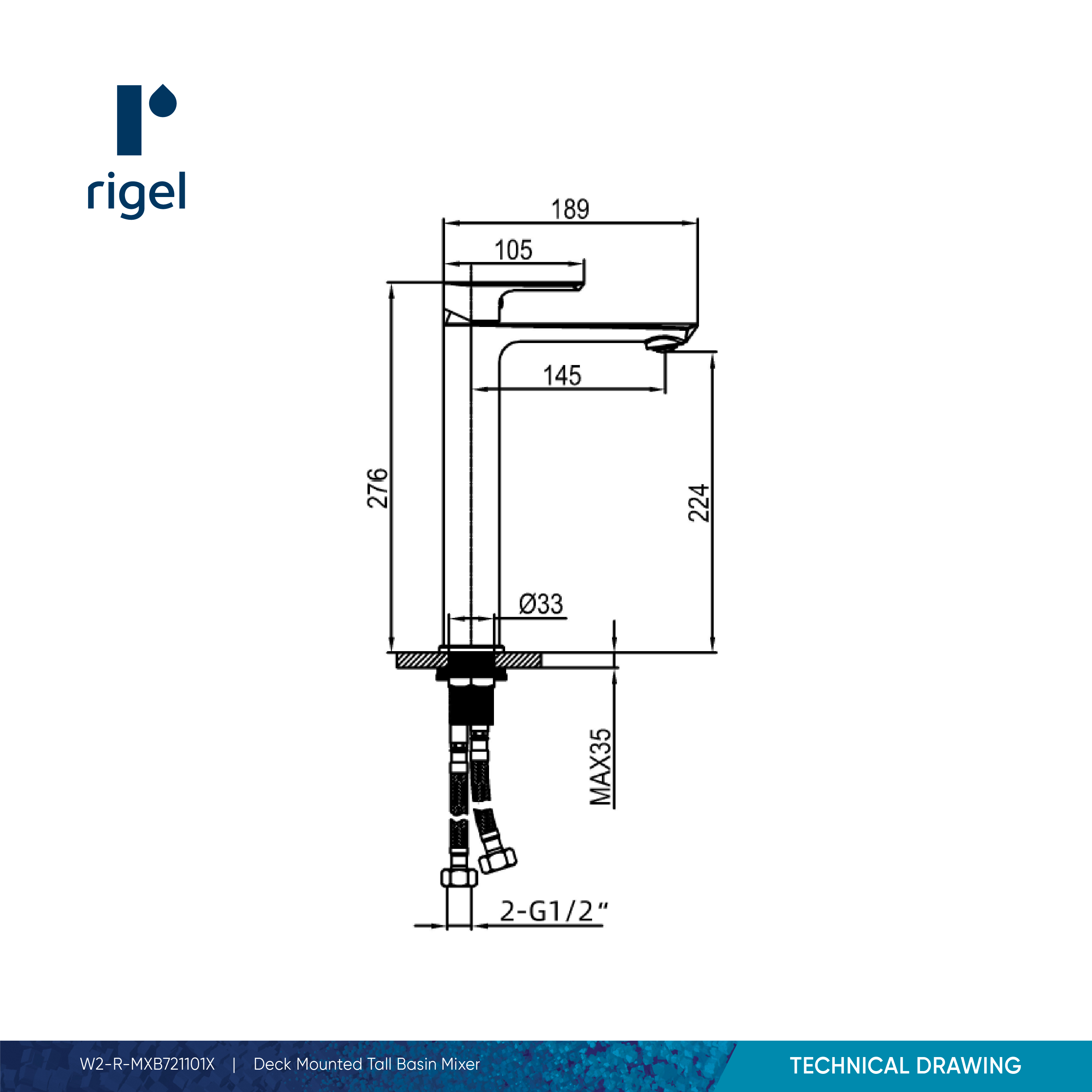 RIGEL Matte Black Basin Mixer Tall Tap MXB721101X (BM) | Shopee Singapore