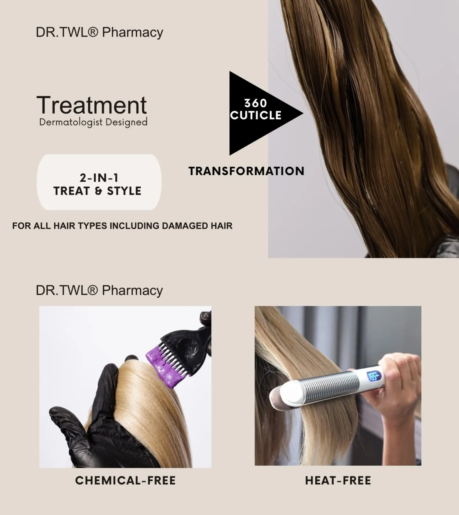Dr.TWL Hair Straightener Comb Frizzy Hair Treatment Hair Relaxer ...