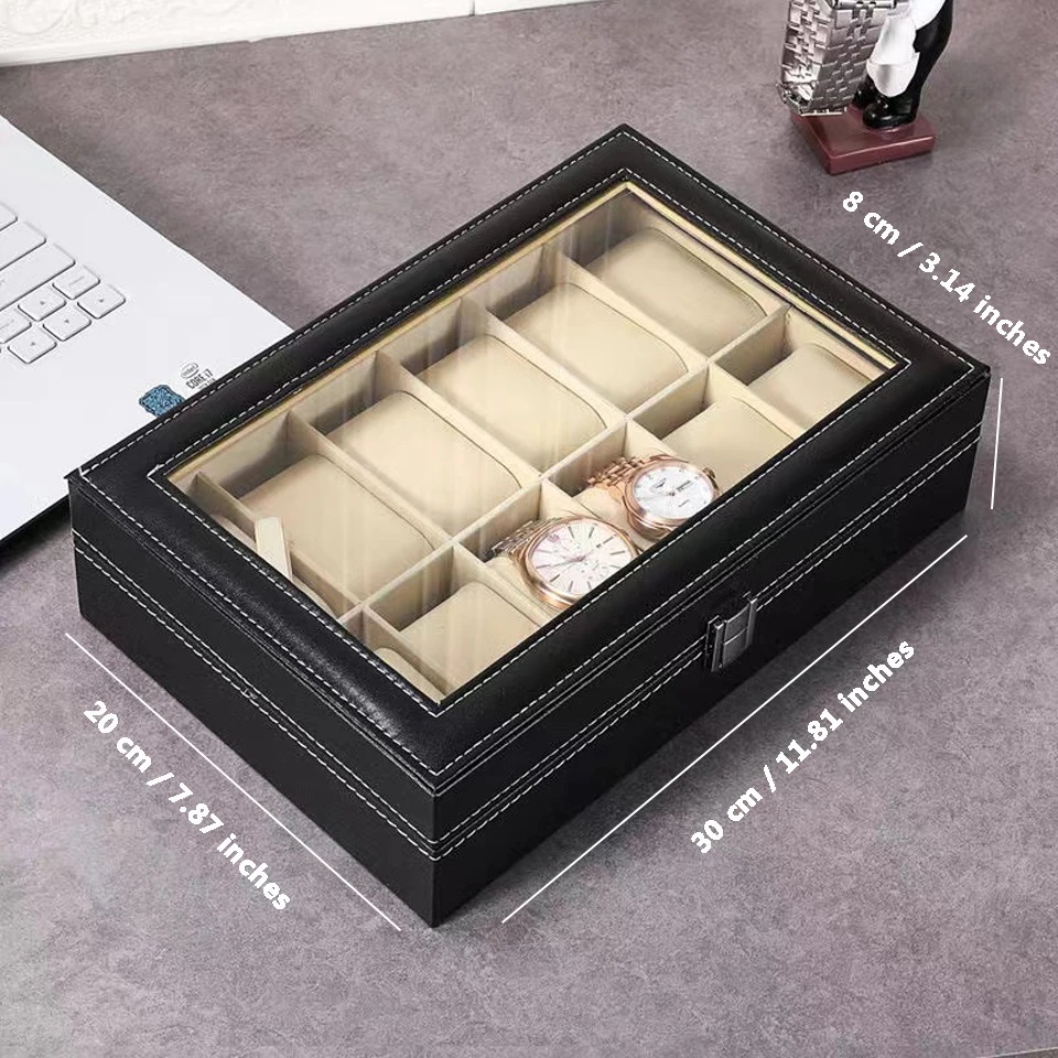 [ SG Stock ] 3/6/12 Slots PVC Watch Storage Box / Watch Display Box ...