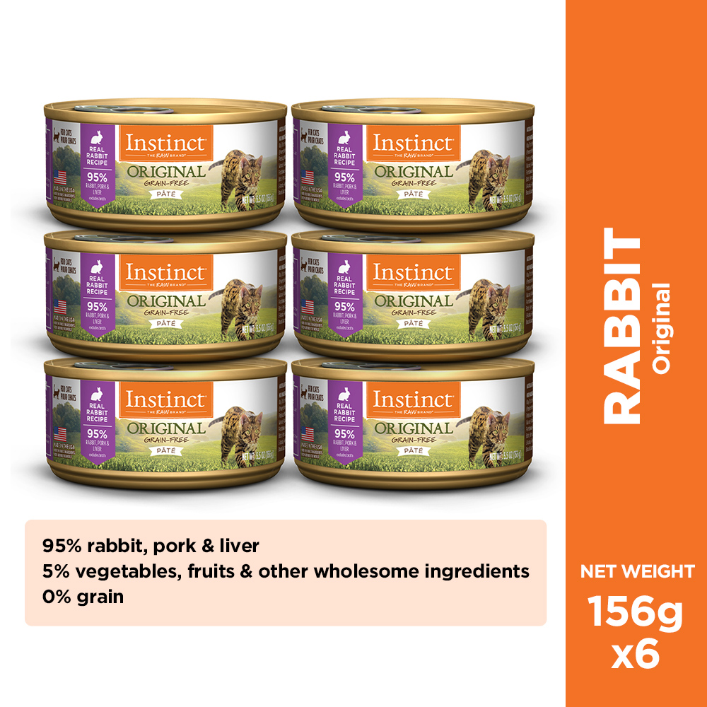 Instinct Original Grain Free Chicken Rabbit Duck Pate Recipe Canned Cat ...