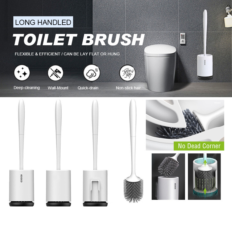 【SG Stock】Silicone Bathtub Brush No Drill Wall Mounted Toilet Brush ...