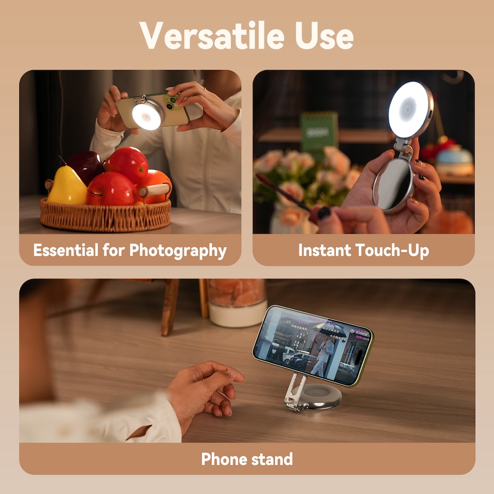 TELESIN Magnetic Phone Selfie Mirror LED Fill Light | Shopee Singapore