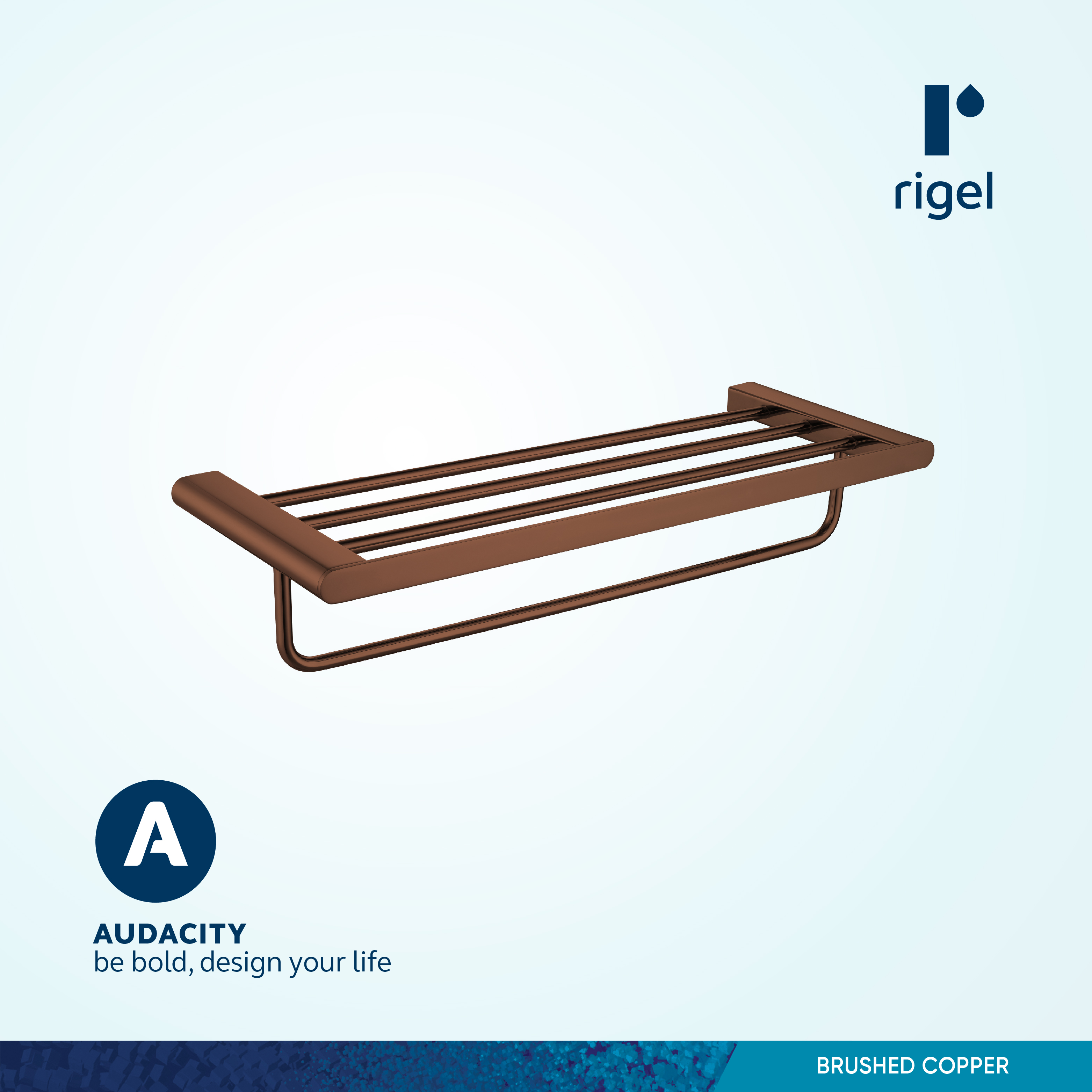 RIGEL Brushed Copper Towel Shelf TS2215 (BrCu) | Shopee Singapore