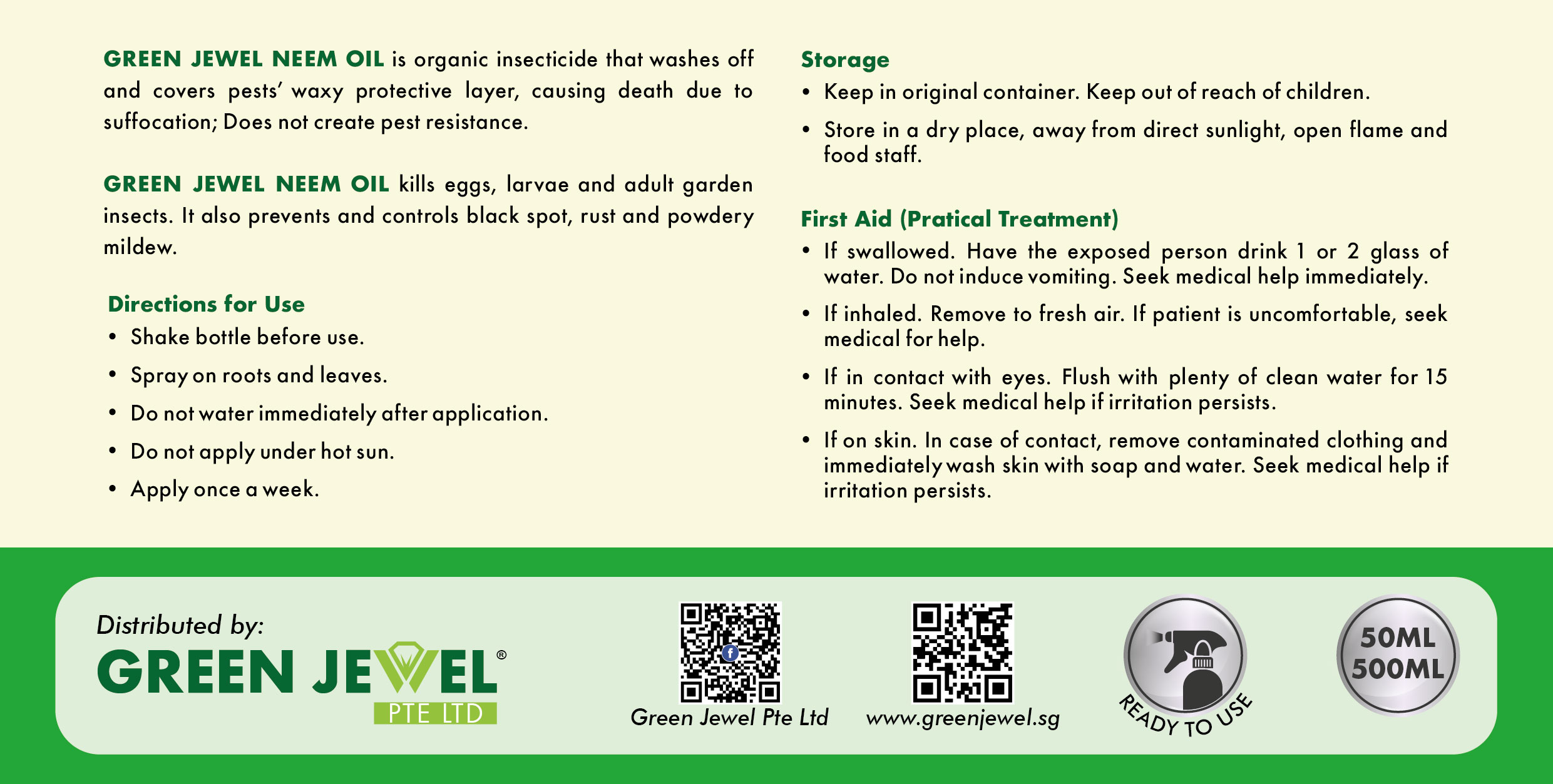 Green Jewel Organic Neem Oil - Garden Insecticide, Fungicide & Miticide ...