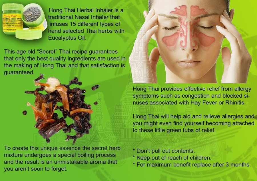 Hong Thai Green Herbal Yadom Inhaler 40g | Traditional Nasal Inhaler ...