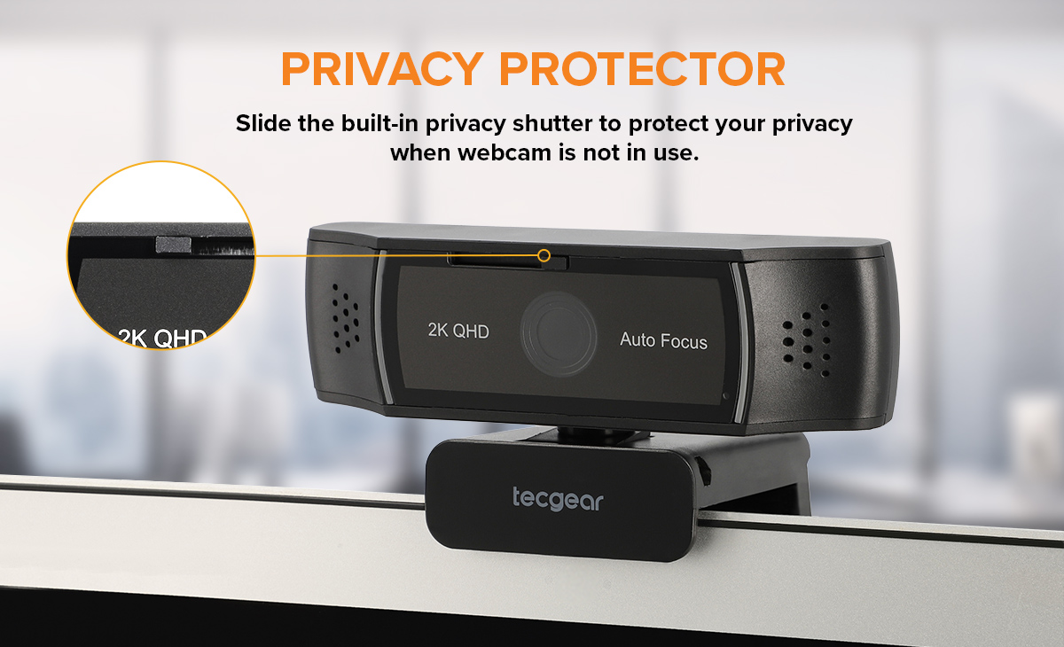 [SG] Tecgear Sentinel 2K Webcam V2 Auto Focus QHD resolution Privacy ...