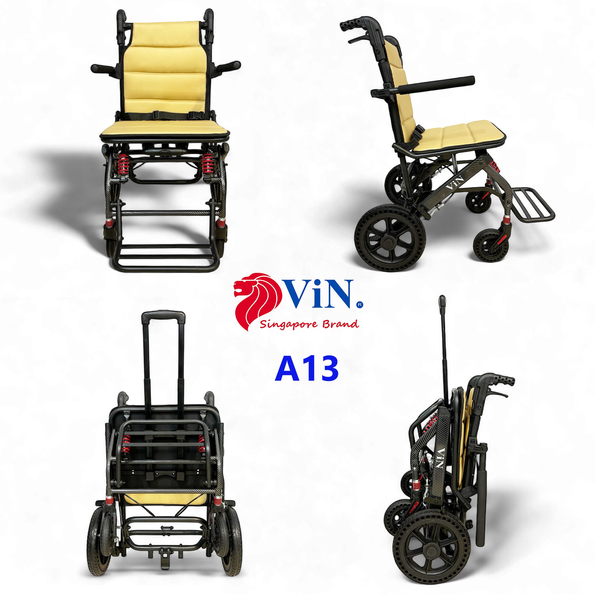 Lightweight Wheelchair Cabin Size Transit Pushchair Elderly
