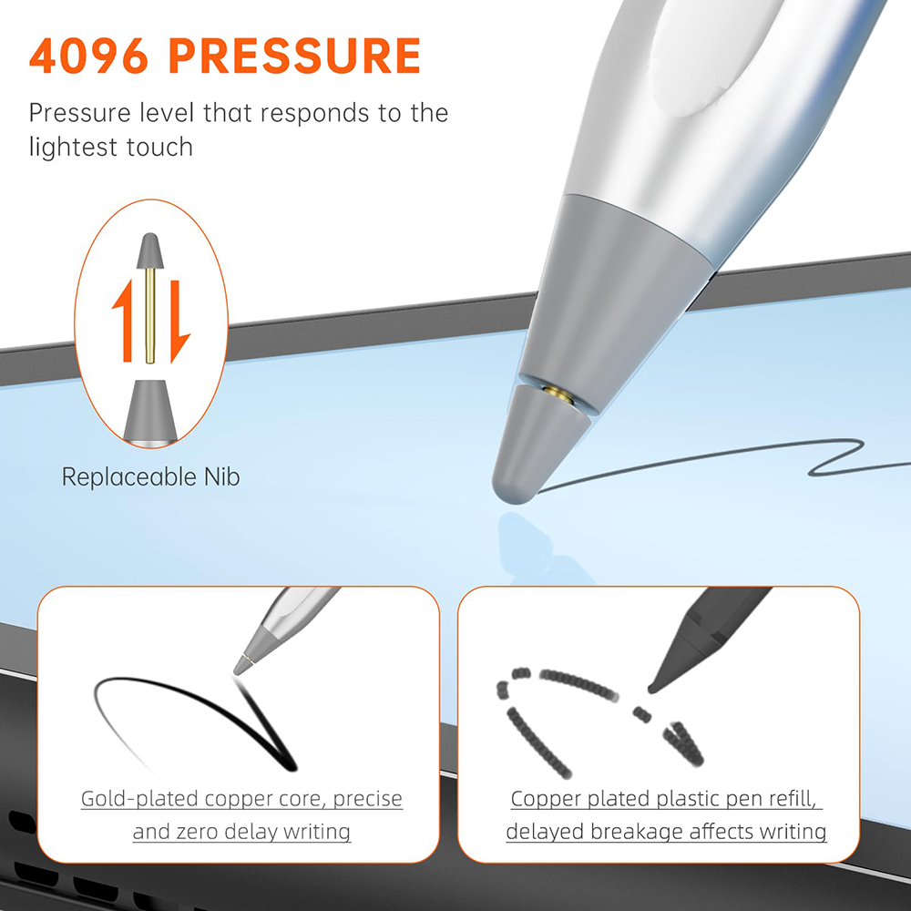 Rechargeable USI 2.0 Stylus S Pen 4096 Pressure Magnetic Absorption ...