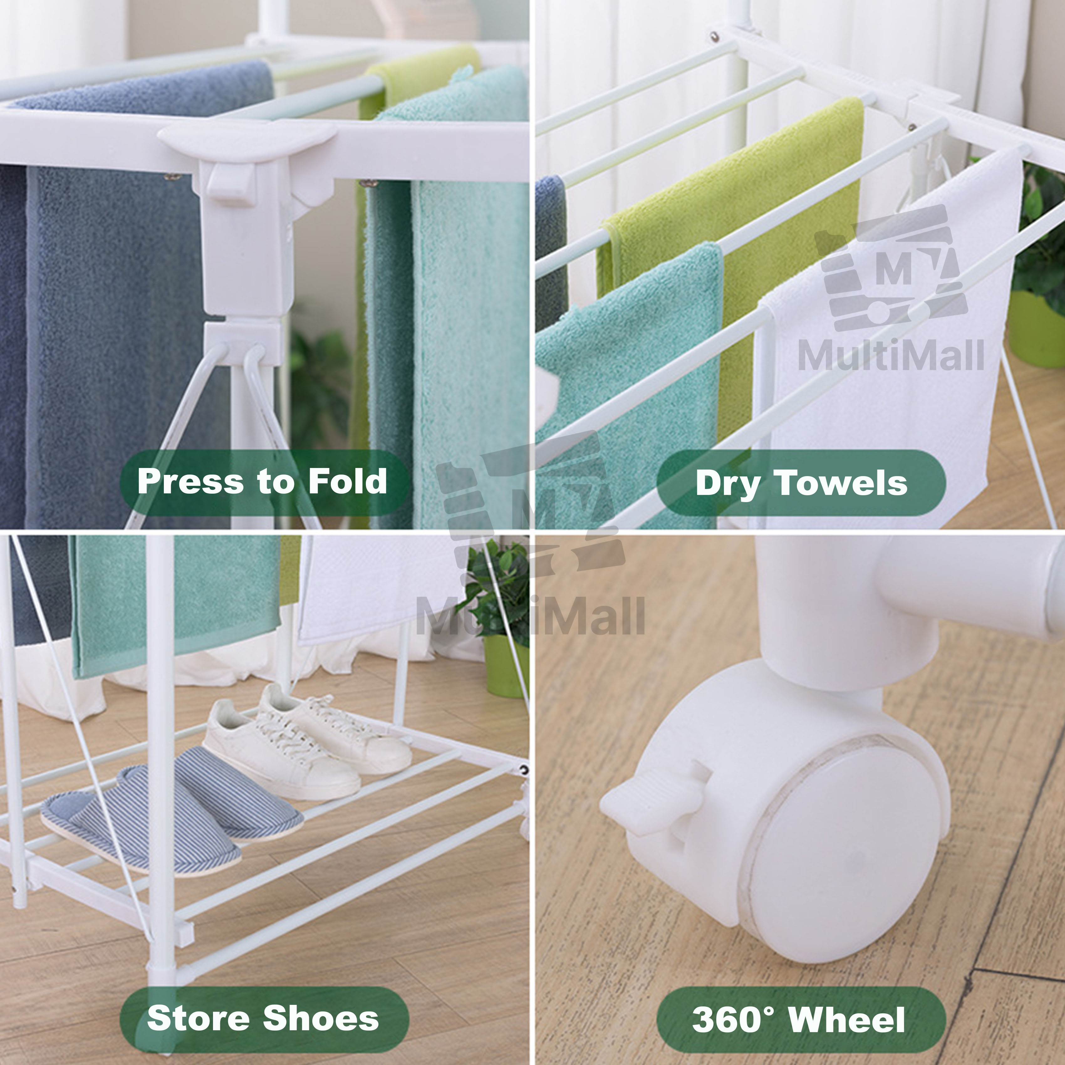 Laundry Rack 1.5M No Installation | Clothes Rack | Clothes Drying Rack ...