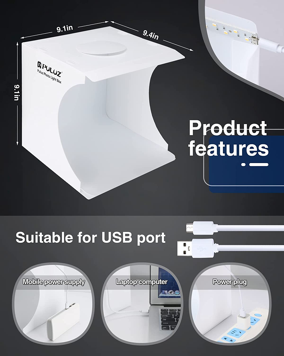 Mini Portable Studio Box, 20CM Portable Photography Shooting Light Tent ...