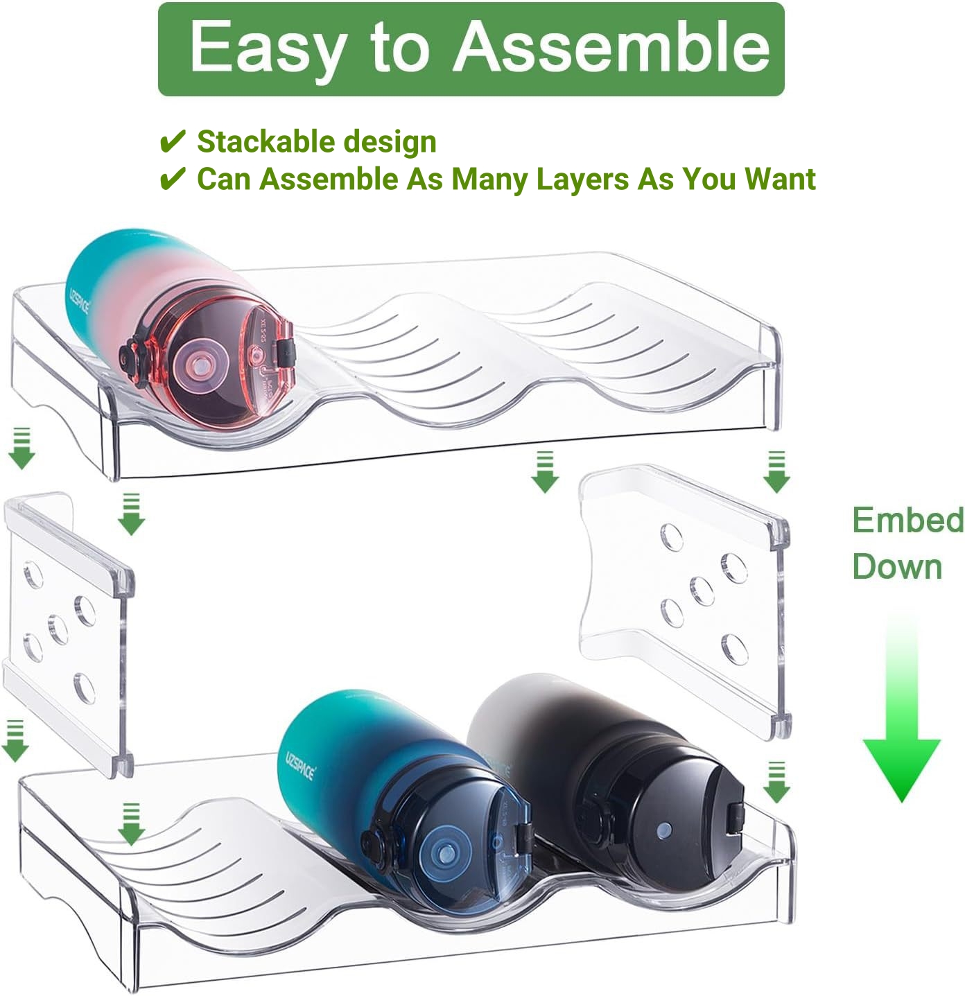 Maxvaluesg® Wine Rack Water Flask Bottle Organizer Thermos Holder Multi ...
