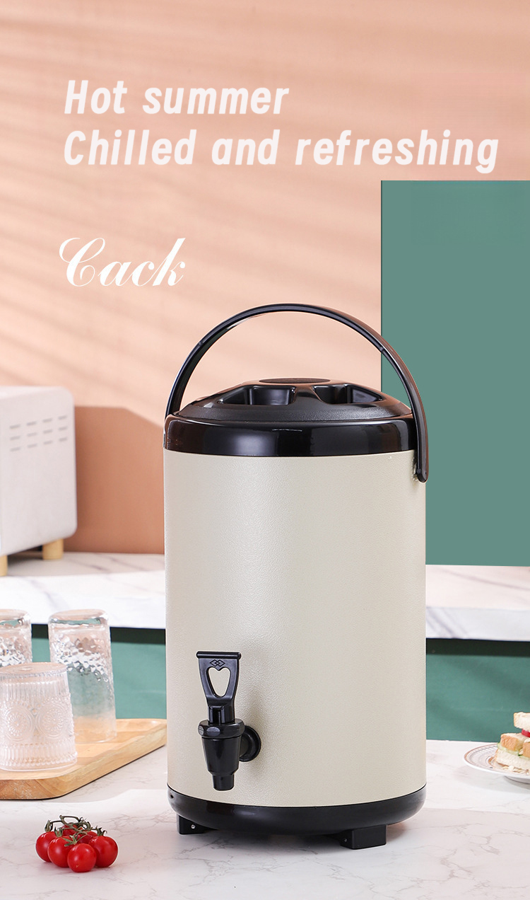 SG 6/8/10/12L milk tea bucket stainless steel double insulation bucket ...