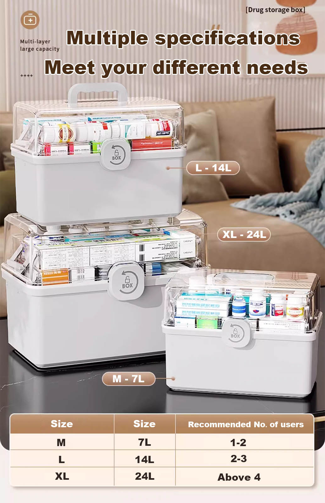 Salvo Multi-layer Medicine Organizer Box First Aid Box Medicine Box ...