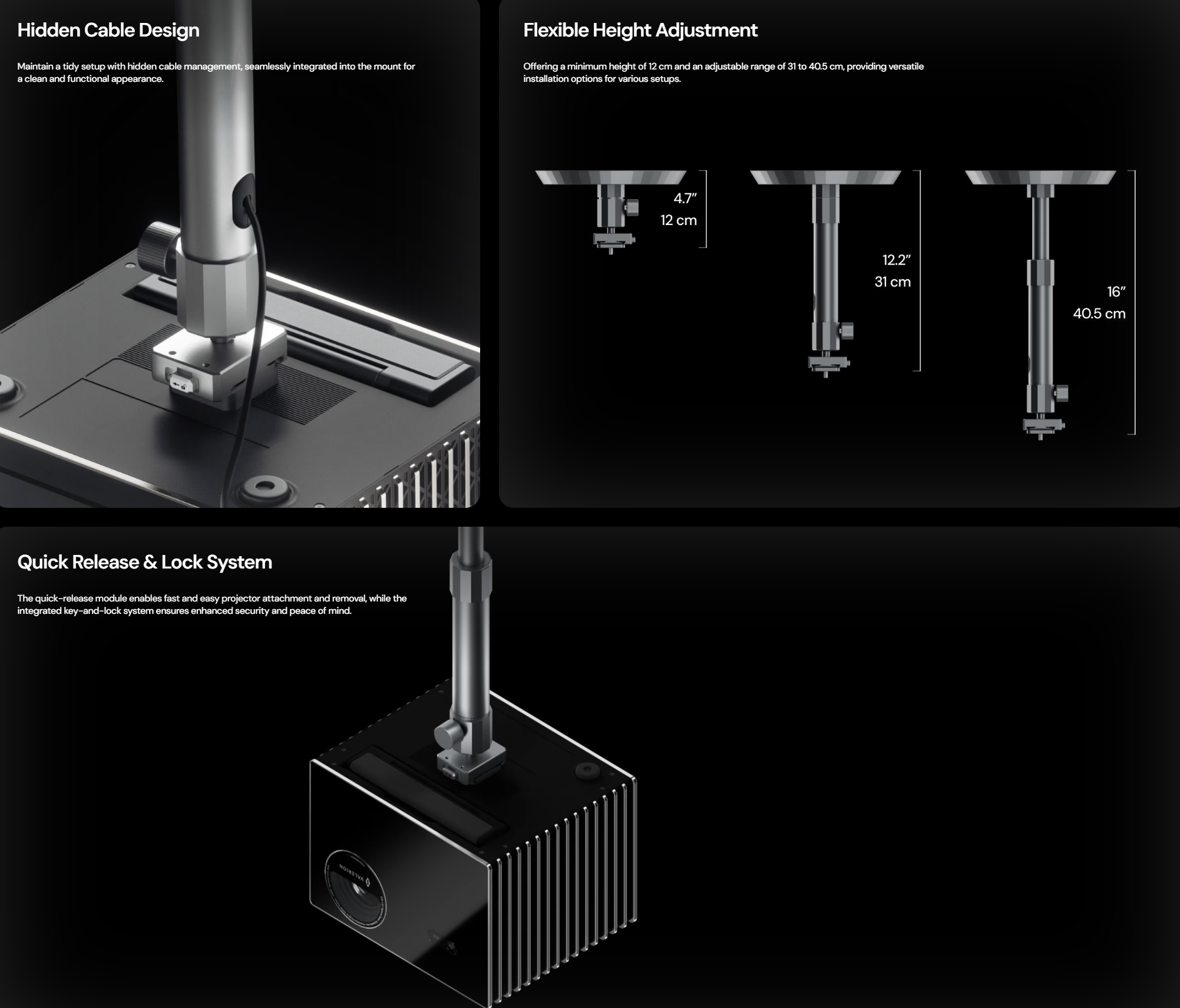 Valerion Ceiling Mounted Bracket (Only Compatible with the VisionMaster ...