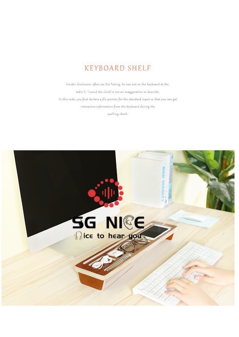 ABS Monitor Stand Space Bar Dock Desk Riser with 4 USB Ports for Laptop ...
