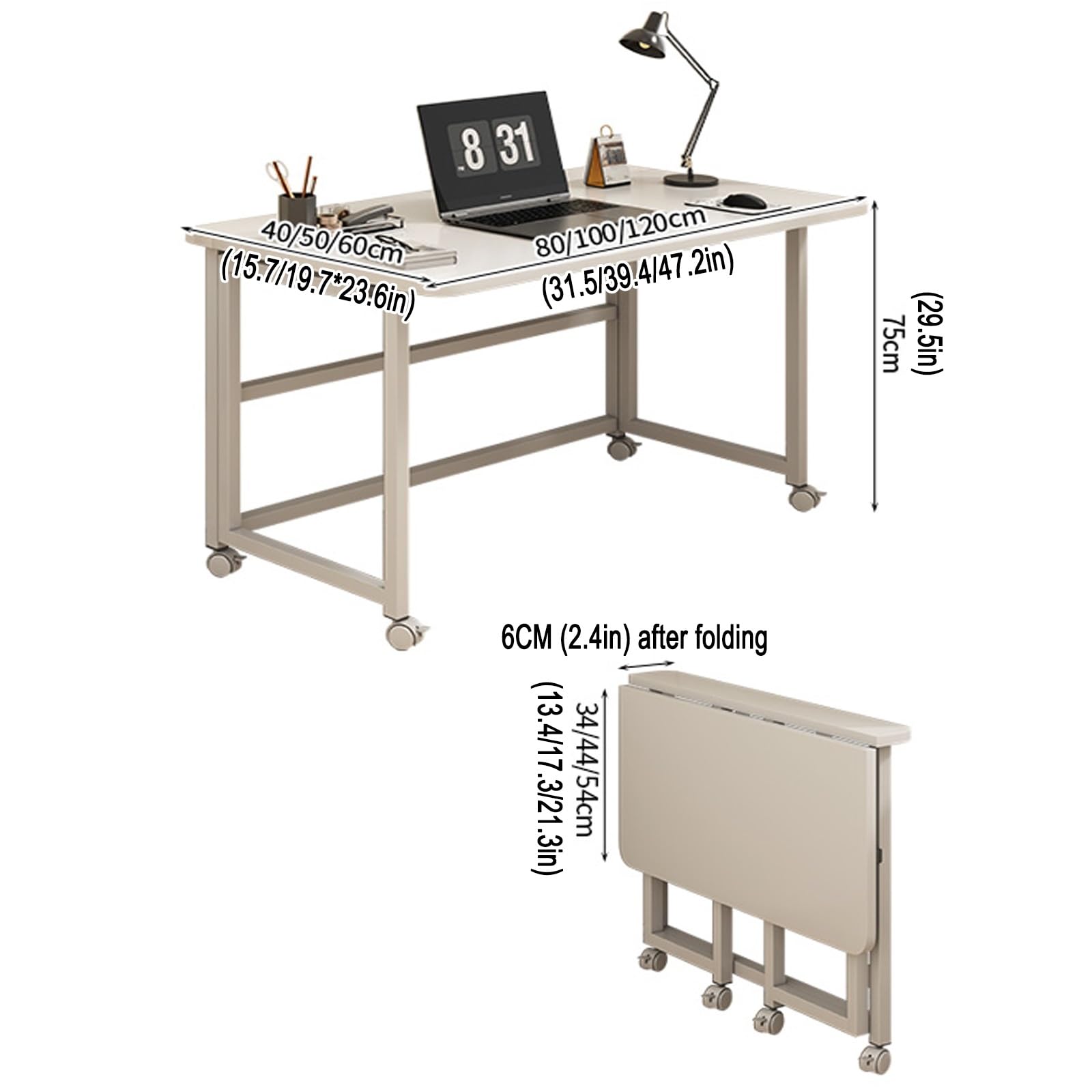 【Ready Stock】Fording Table/Foldable Table Lockable Wheel/ Movable ...
