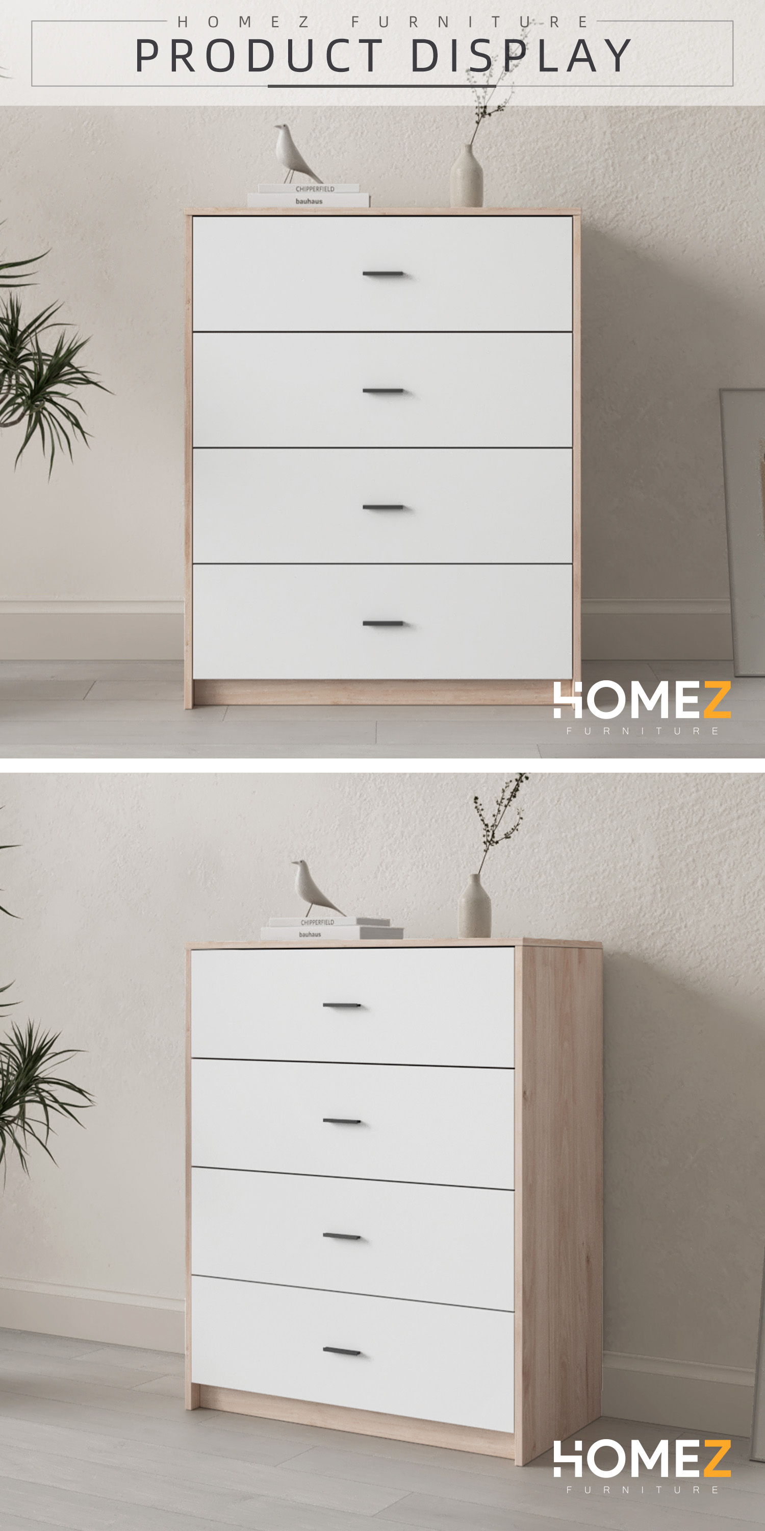 Homez Chest Drawer with 3/4 Layer Drawer Storage with/without lock ...
