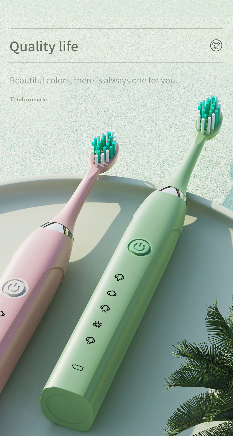 Shava Electric Toothbrush with Different Speed and 6 Brush Heads ...