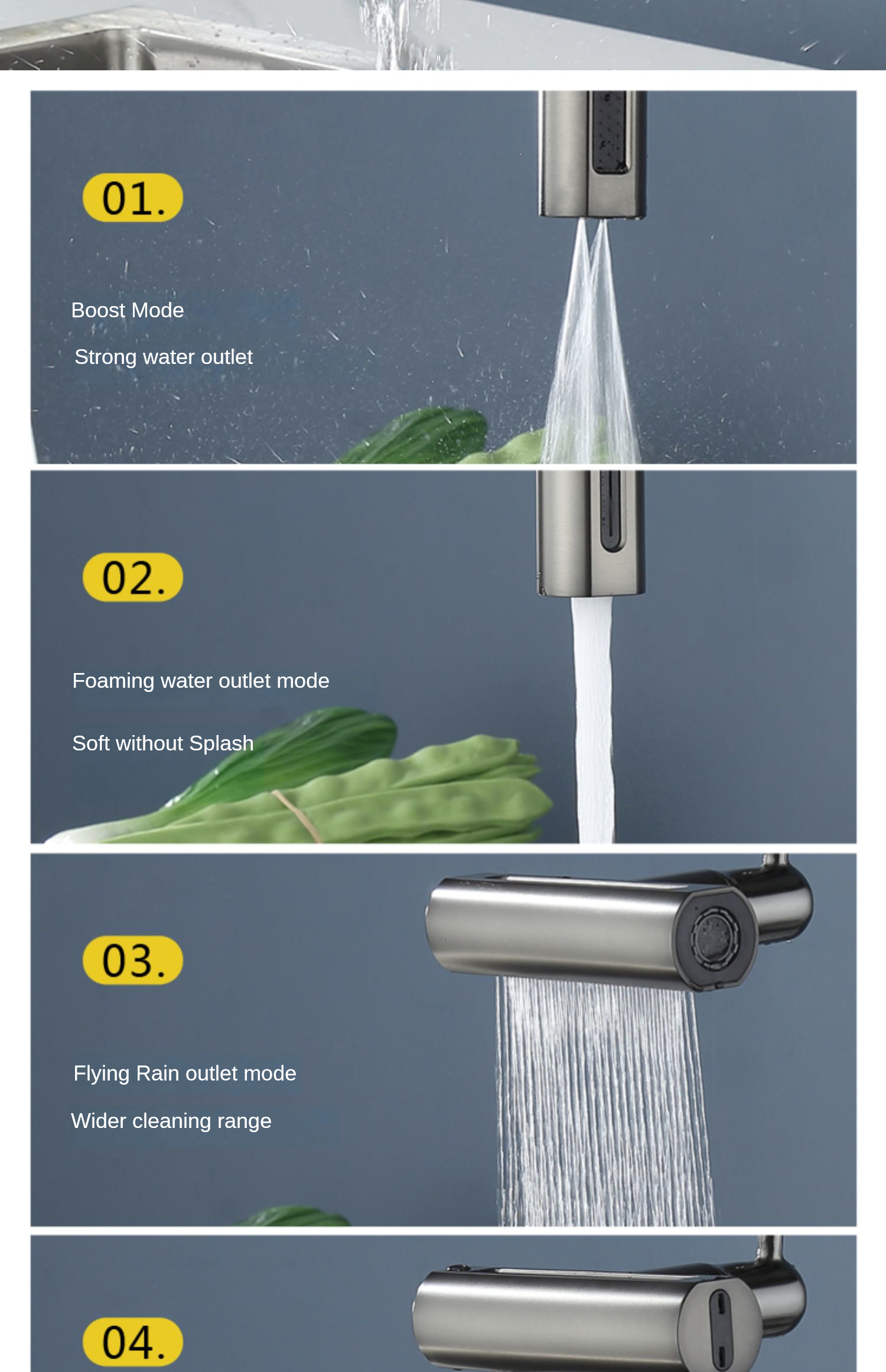 🇸🇬【SG stock】Water Tap Rotation Tap Kitchen New Waterfall Kitchen ...