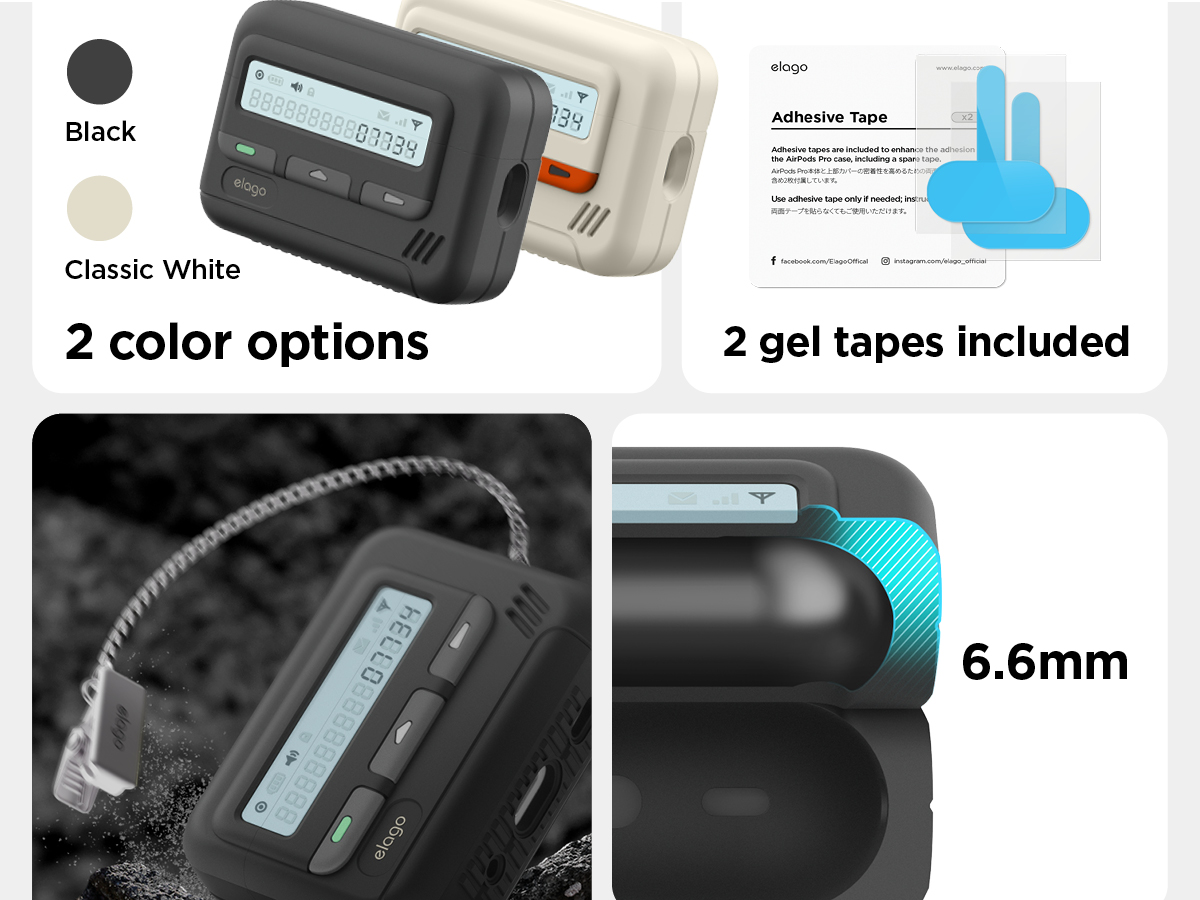 elago Pager Case Compatible for AirPods Pro 2nd Generation Case ...