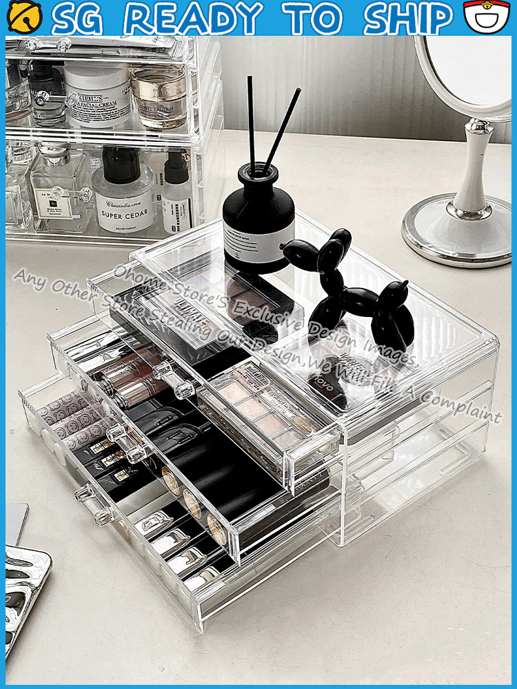 Acrylic Mask Storage Box Mask Holder Stackable Storage Drawer Desktop ...