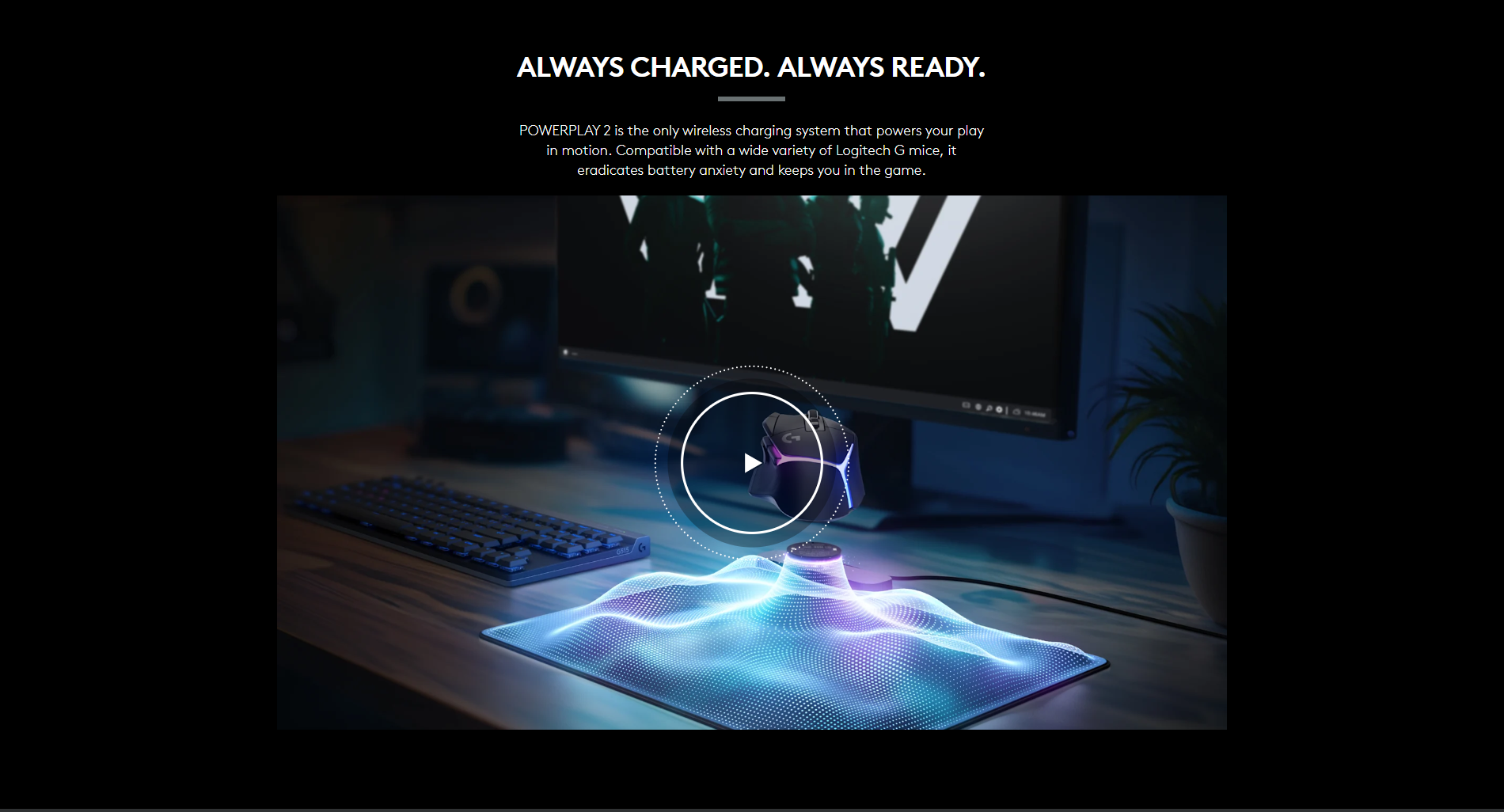 LOGITECH G POWERPLAY 2 Wireless Charging System Mouse Mat (2Y) | Shopee ...