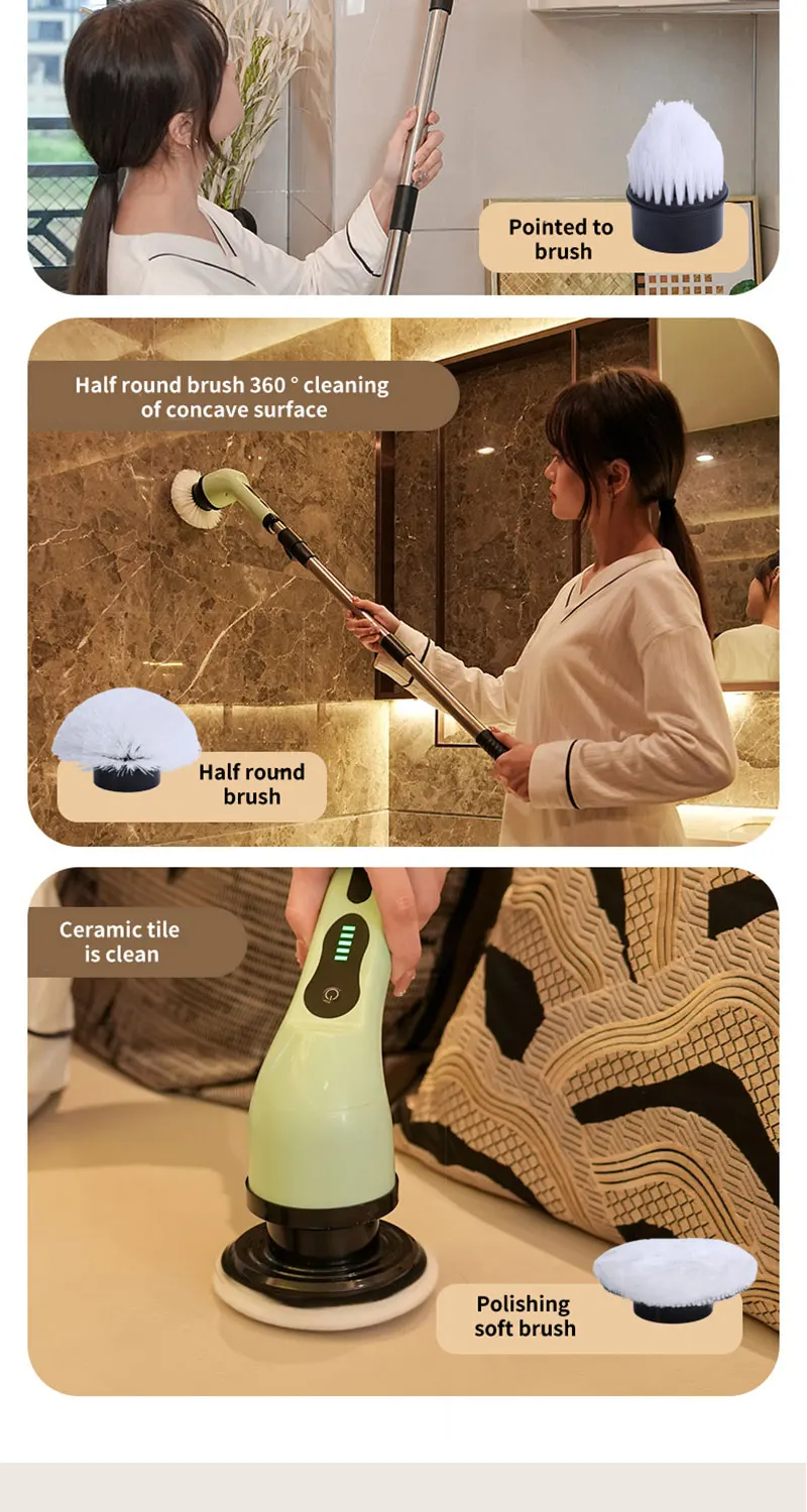 🔥🔥【SG READY STOCK】9 in 1 Portable Electric Cleaning Brush Set Kit ...