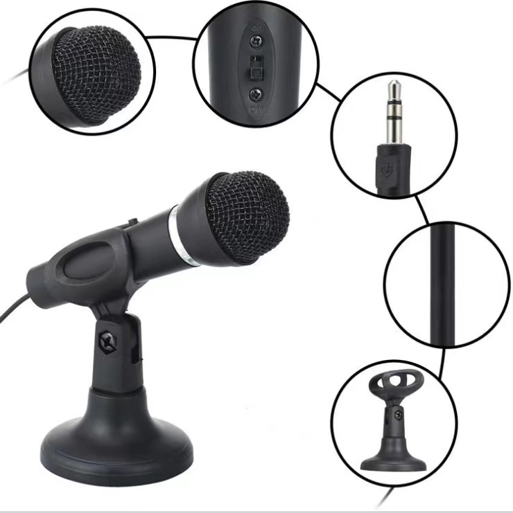 3.5MM Universal Stereo Plug Condenser Microphones Multiedia Desktop Mic ...