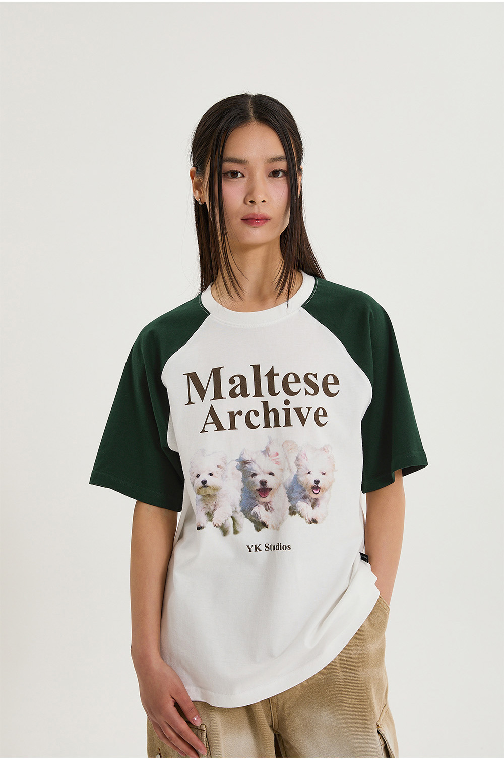 WAIKEI Maltese archive raglan half sleeve T-shirt | Shopee