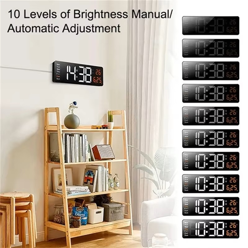 Large Display Digital LED Clock Alarm Clock Temperature Date Week Time ...