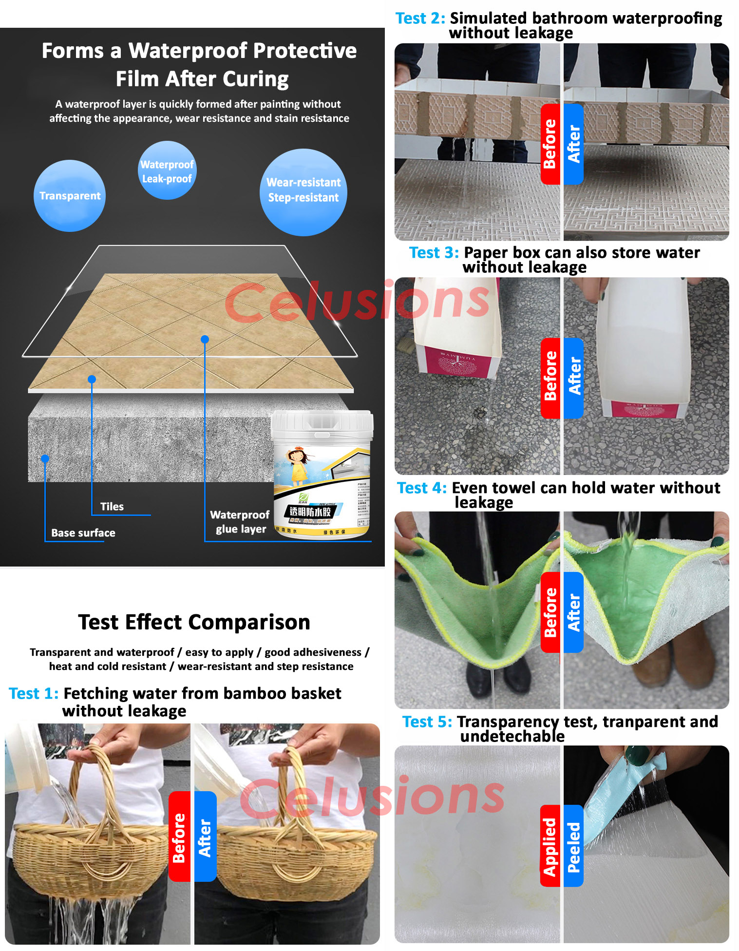  sg seller 300g 500g invisible clear waterproof glue strong