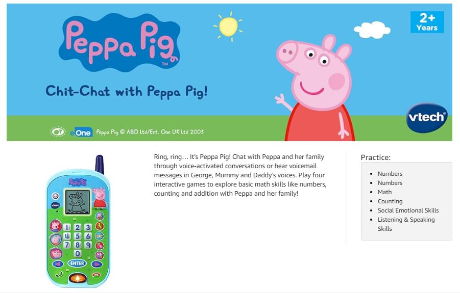 Learning Phone Vtech Peppa Pig Peppa Pig Vtech VTech Peppa Pig