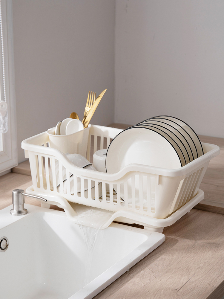 Kitchen Dish Drainer Drying Rack with Side Drainer Dish HM20 3153 ...