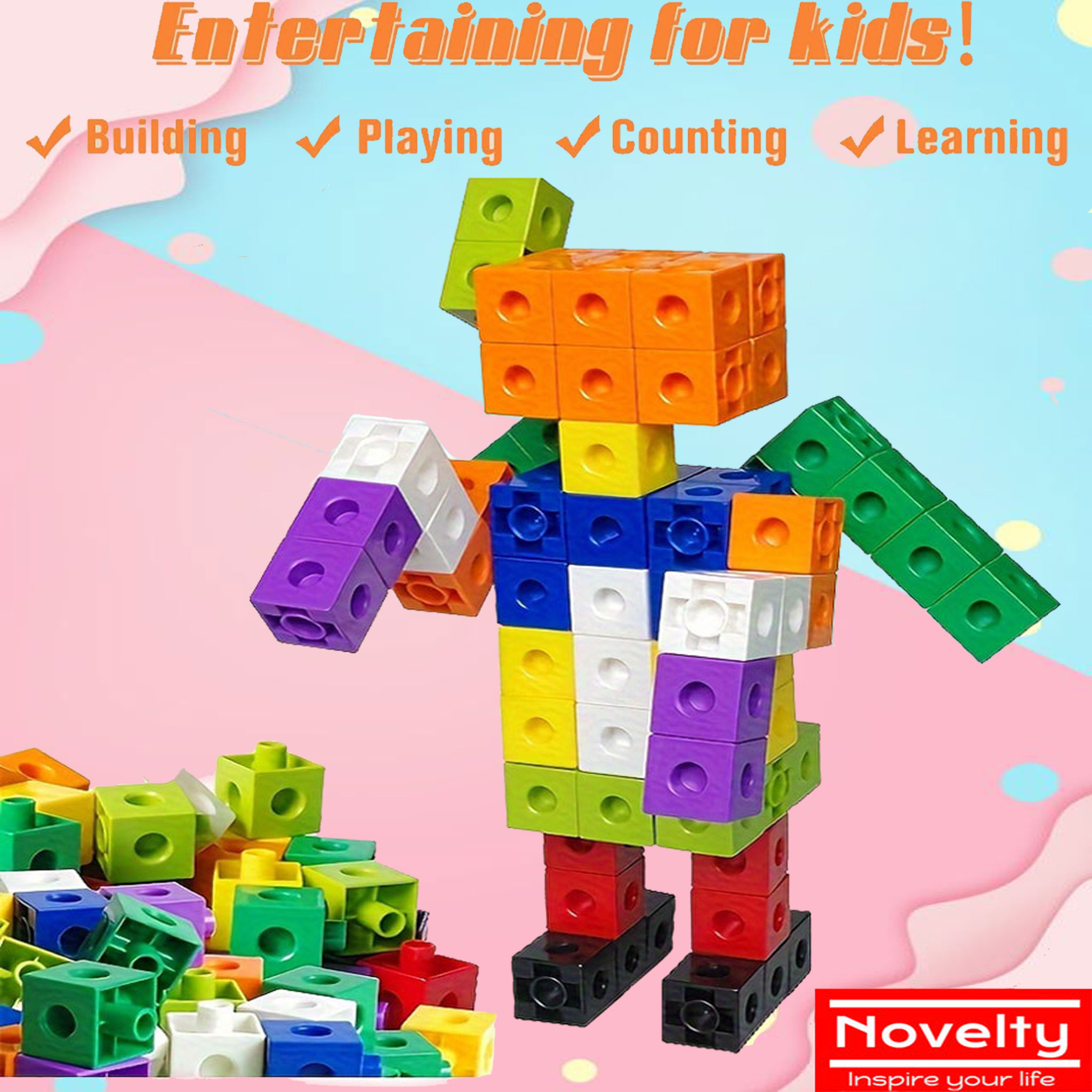 (🇸🇬 Local seller) Math Linking Cubes Manipulative Connecting and ...